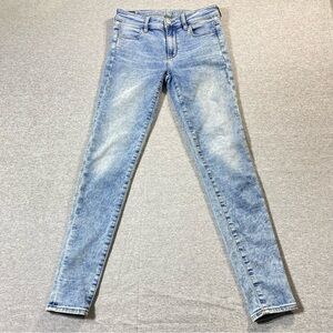 American Eagle Jegging Jeans Women's Sz 4 Super Stretch Acid Wash Casual Denim